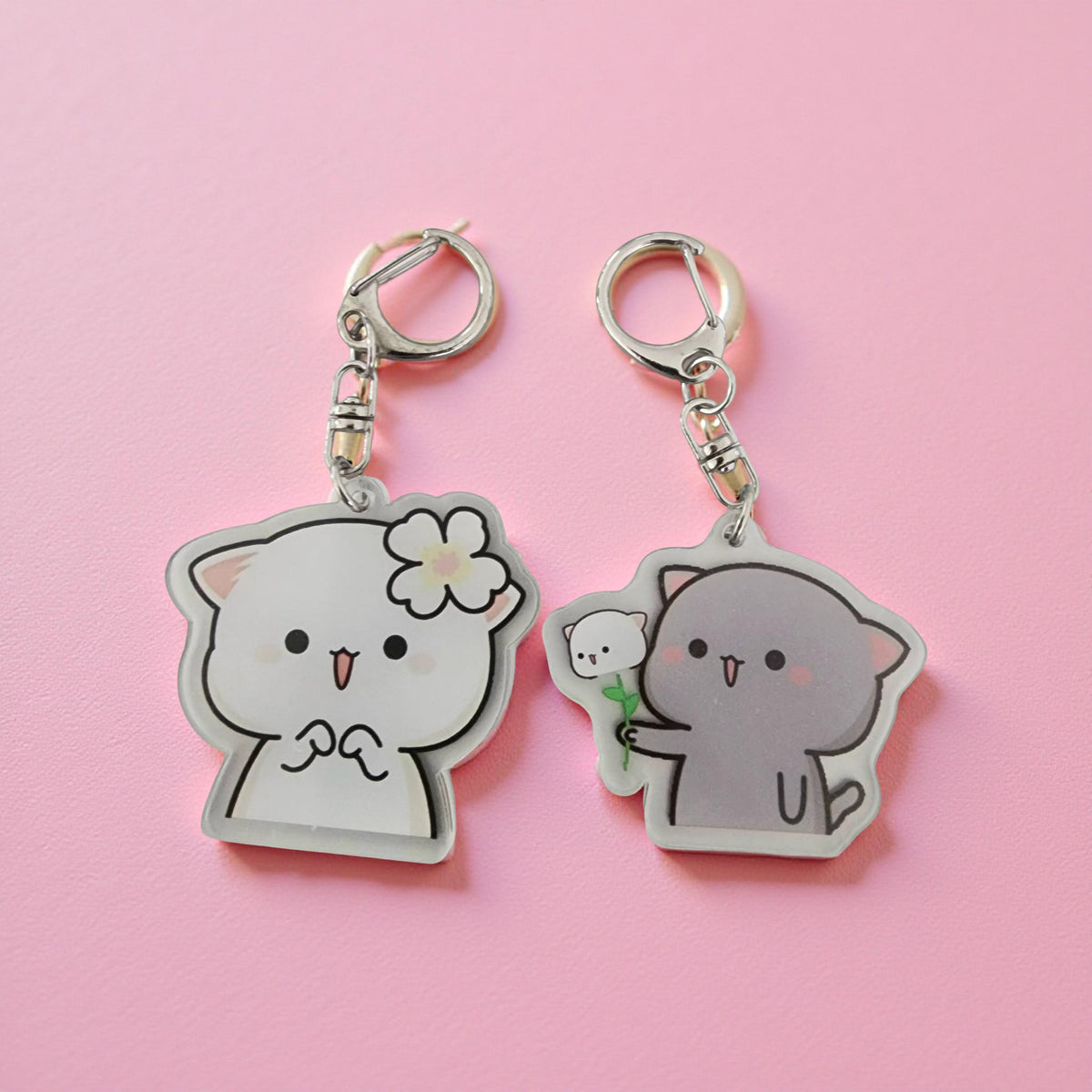 2PCS Dudu Bubu - Peach Goma KeyRing
