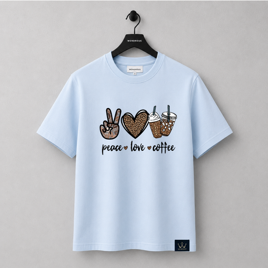 Peace Love Coffee - T Shirt