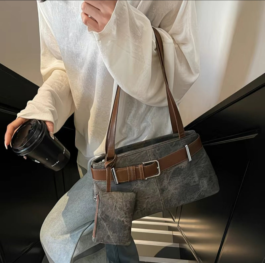 Vintage Buckle Shoulder Bag