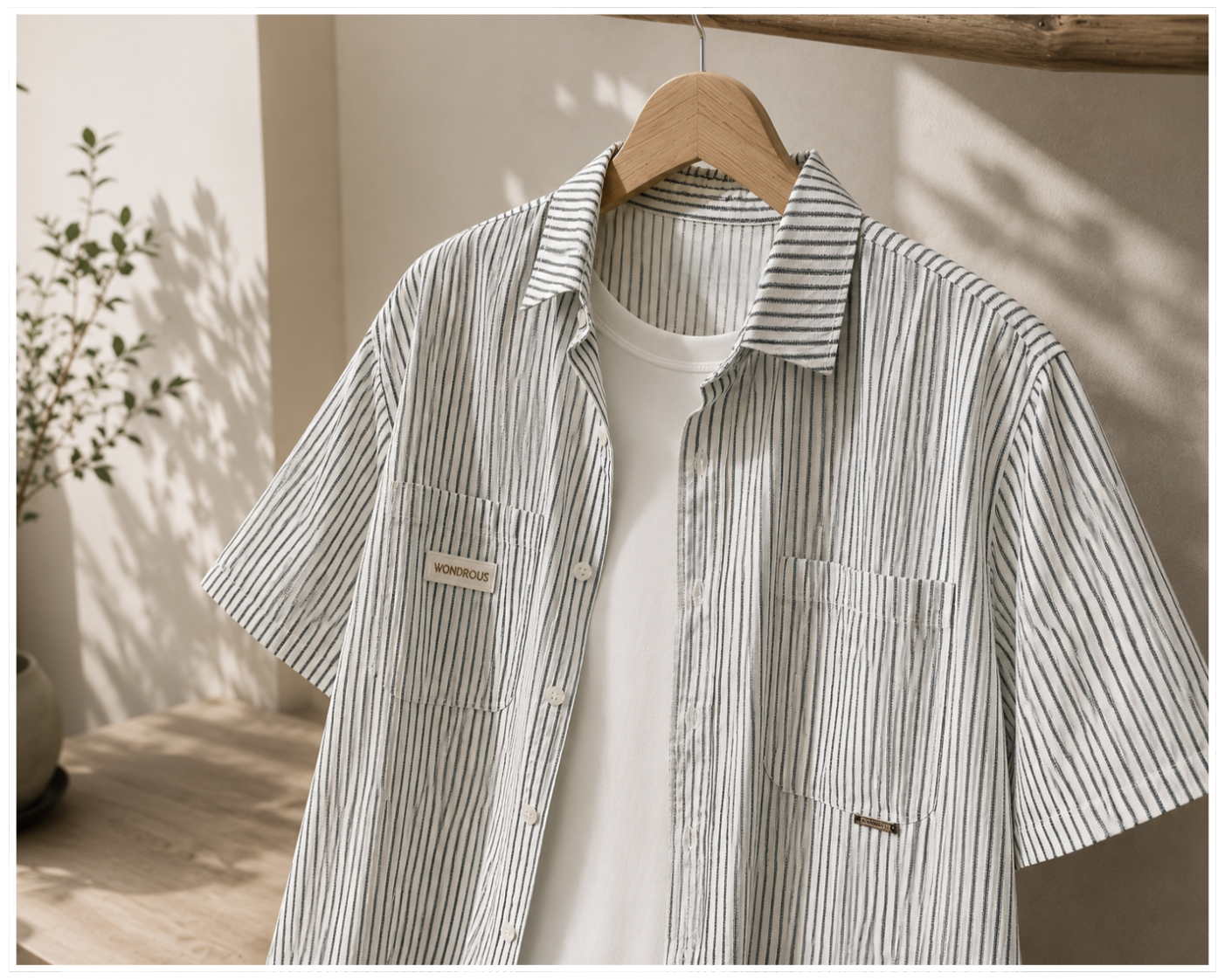 Wondrous Sage Stripe Shirt 🌿